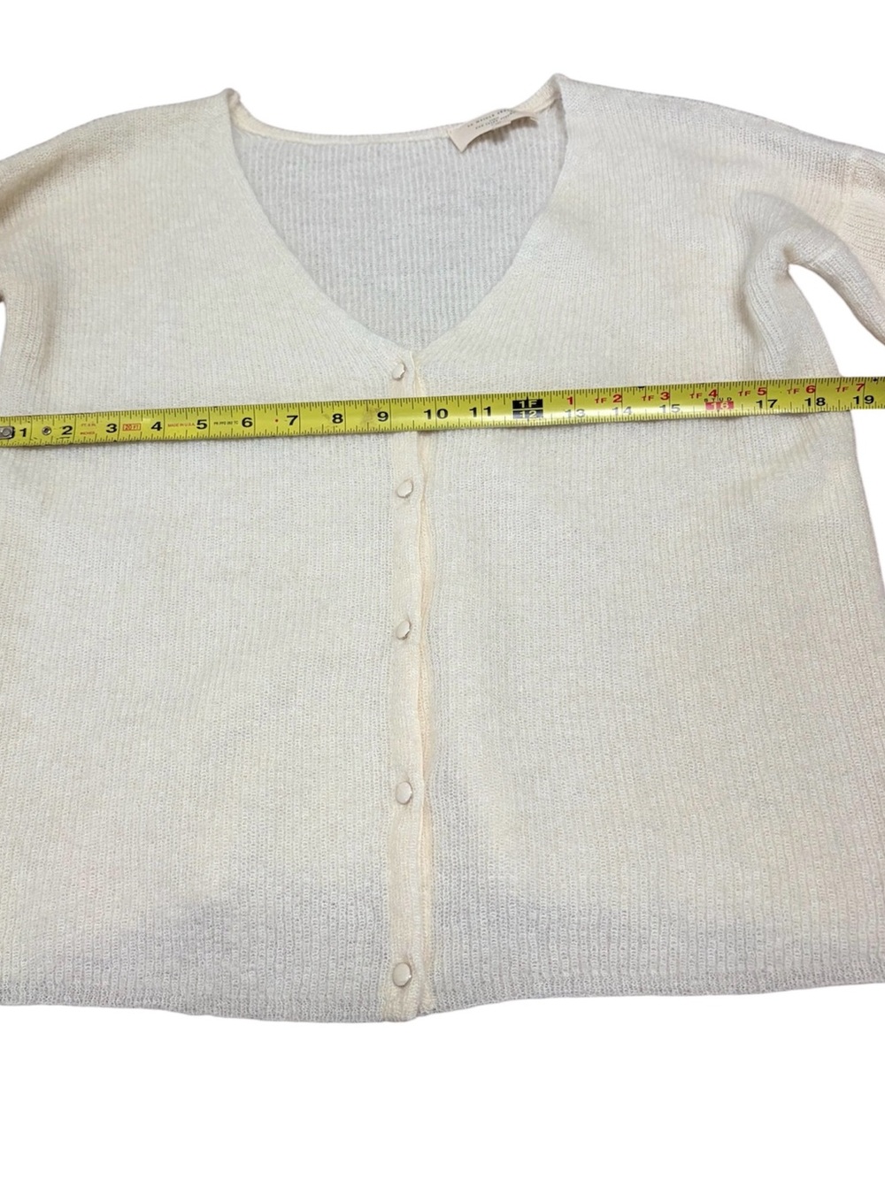 SEZANE Barry Ivory Ecru Mohair Alpaca Blend Cardigan Sweater V Neck Size XS - Picture 10 of 13